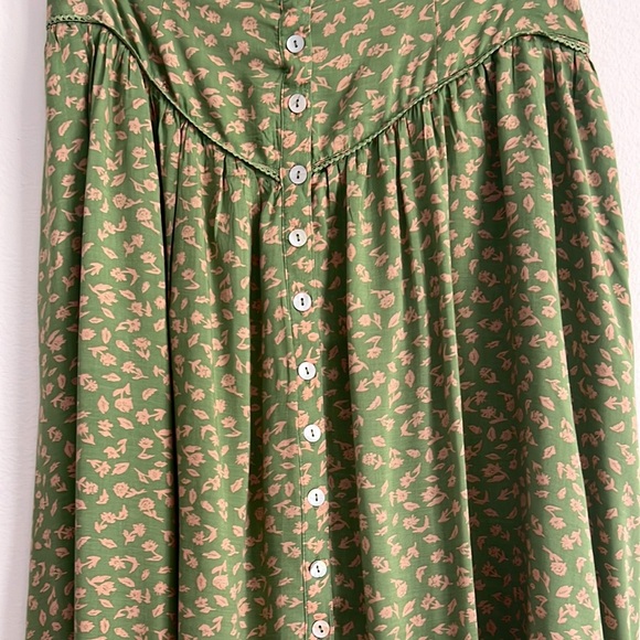 Free People Easy to Love Set Skirt Crop Top Skirt Set Green Floral NWT - Picture 9 of 17